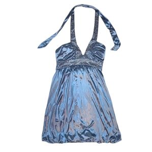 Beautiful Sequin Accented Blue Dress